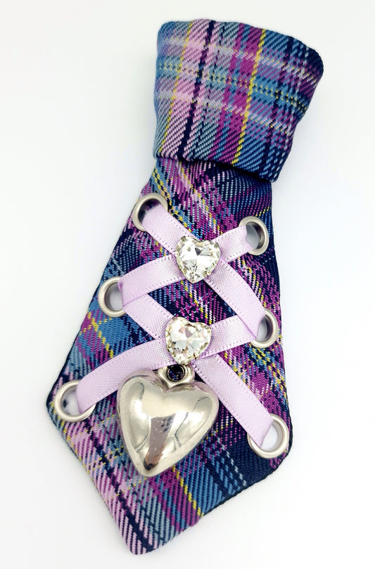 The purple tartan tie and collar - The interchangeable tie system