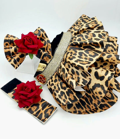Designer leopard glam rock skirt set - Trio