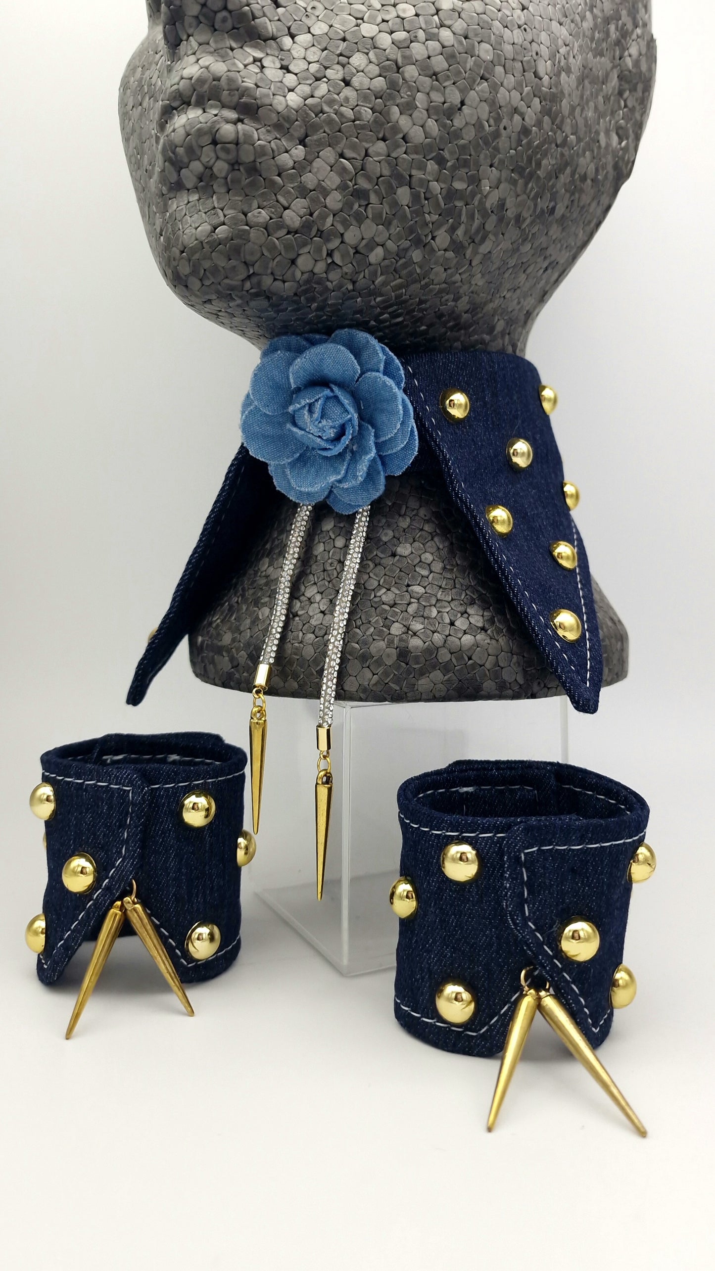 The denim collar and bolo tie - pieces sold separetly