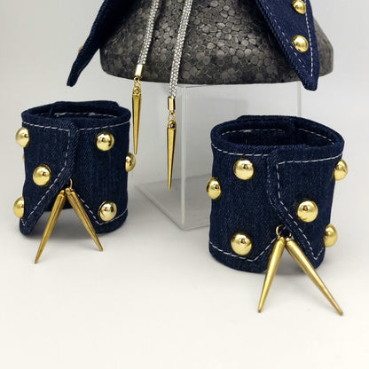 Two denim cuffs